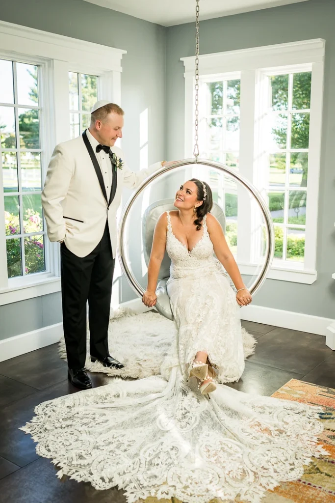 Bride looking at the groom