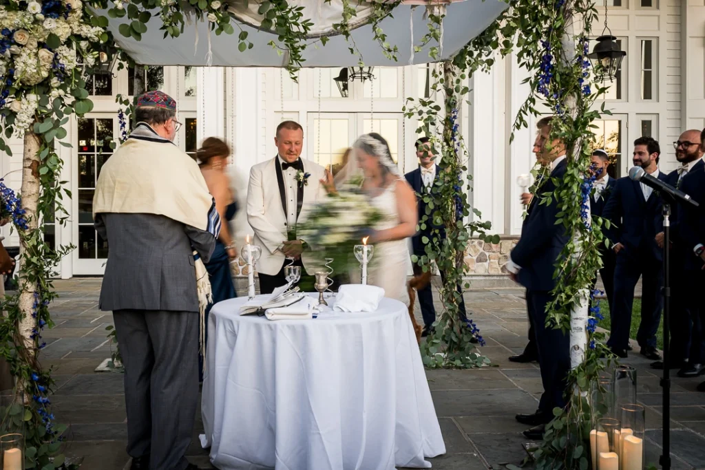 Bride and groom at the altar