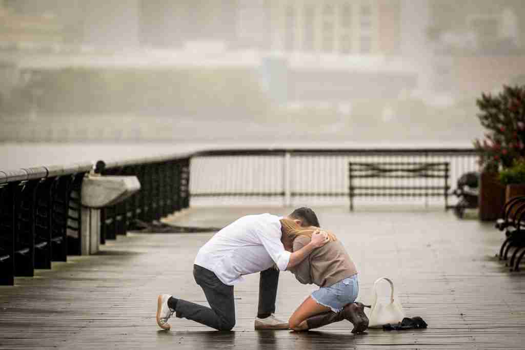 A beautiful proposal at Pier 13 in Hoboken, Photography by Alex Kaplan 