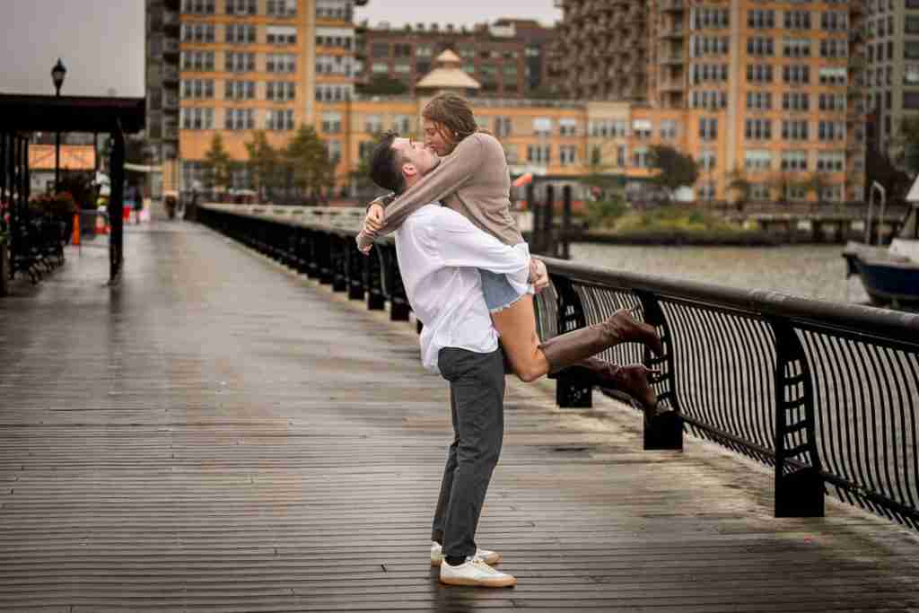 A beautiful proposal at Pier 13 in Hoboken, Photography by Alex Kaplan 