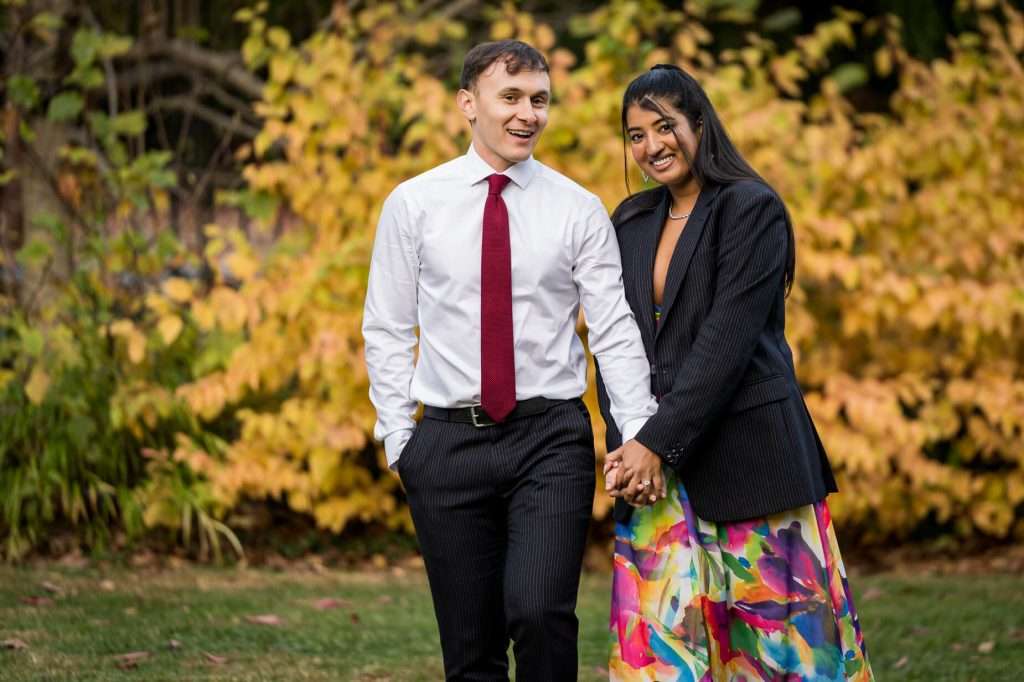 Proposal photo shoot turns into an engagement photo shoot at the Van Vleck House and Gardens in Montclair New Jersey