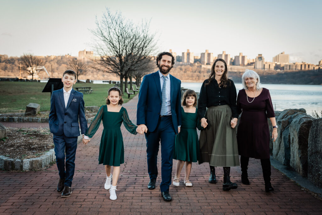 Extended family portrait at Ross Dock Palisades Park NJ overlooking Hudson River