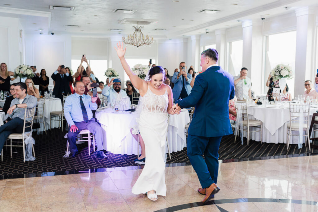 Emotional father-daughter dance at Waterside Restaurant reception by Alex Kaplan Photography