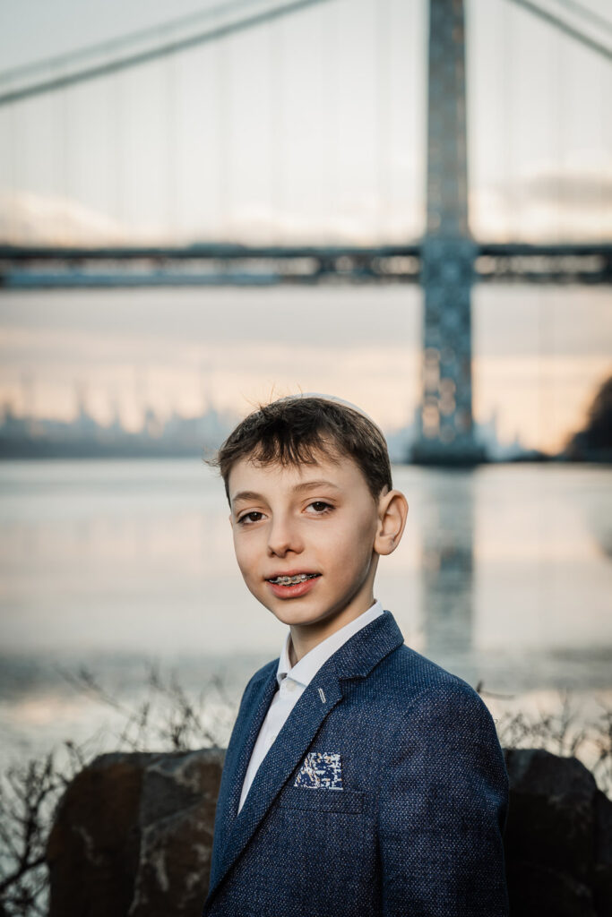 Formal portrait of young boy at Ross Dock Fort Lee New Jersey