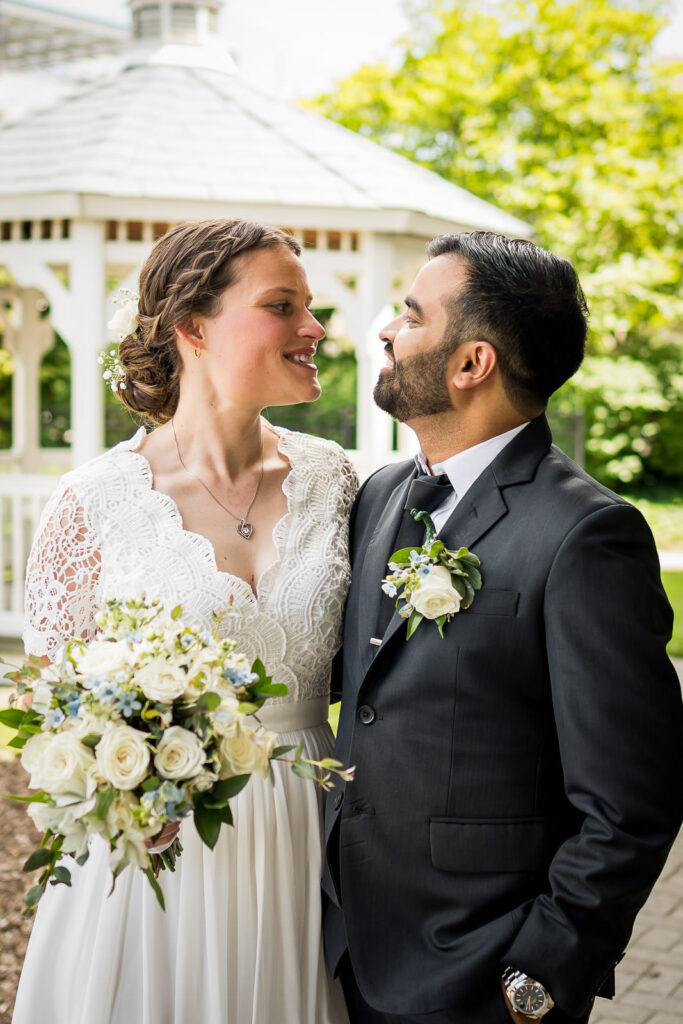 Romantic couple moment at Hackensack courthouse wedding by Alex Kaplan photographer