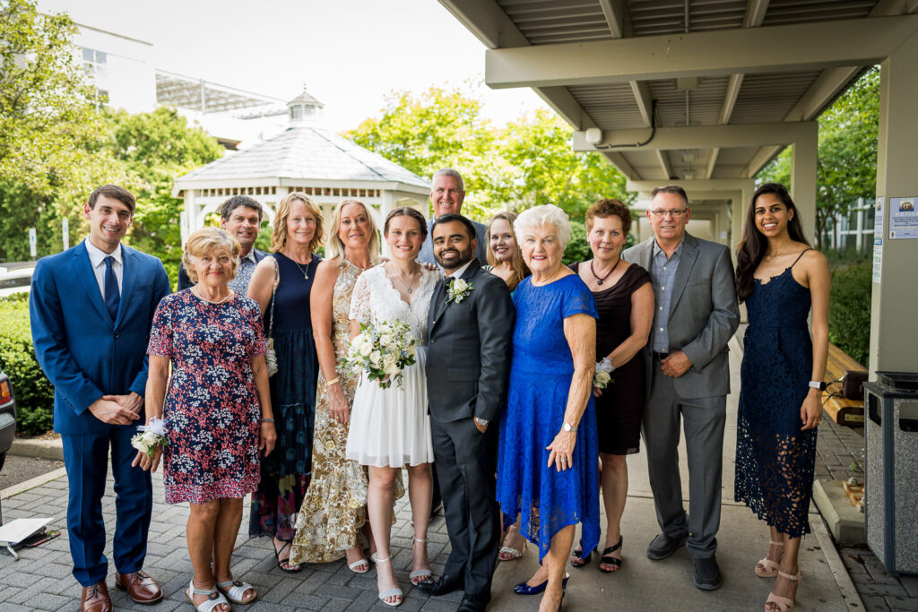 Extended family portrait at Hackensack courthouse wedding by Alex Kaplan Photography