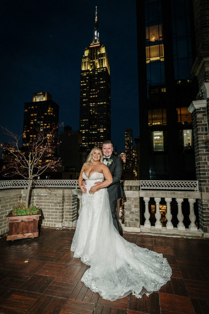 Night portrait with Empire State Building at Midtown Loft & Terrace by Alex Kaplan