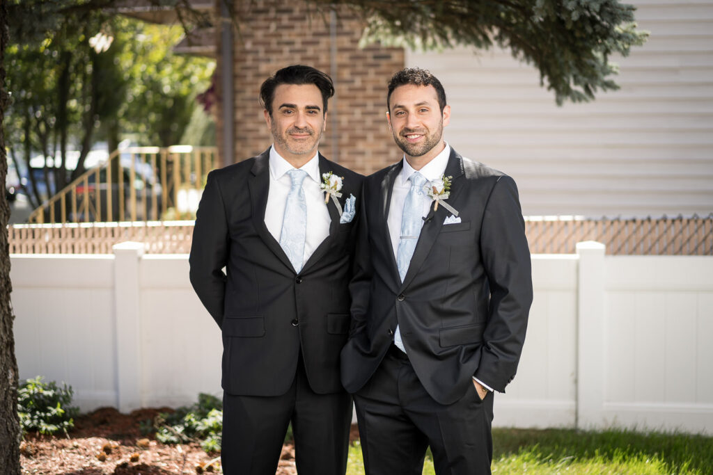 Two best men at NJ home wedding