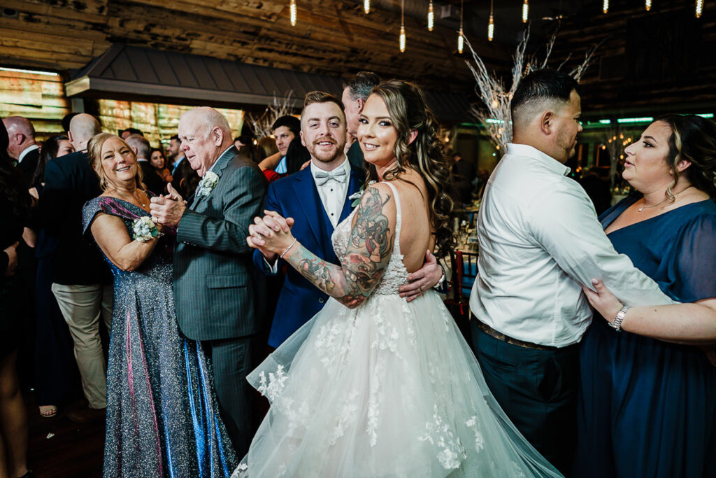 Wedding reception dancing at 618 Restaurant Freehold Township NJ winter wedding by Alex Kaplan Photography