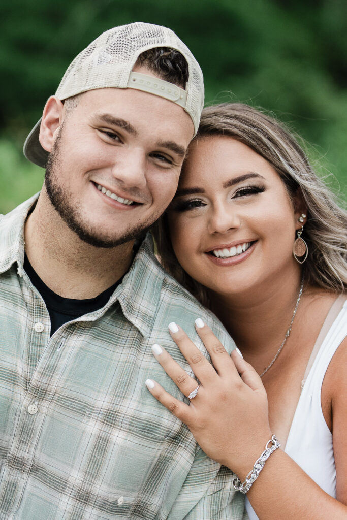 Engagement ring close up photo Sayen Gardens New Jersey wedding photographer Alex Kaplan