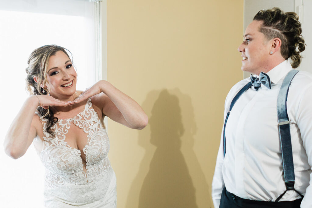 First look couple portraits at Windsor Ballroom East Windsor New Jersey