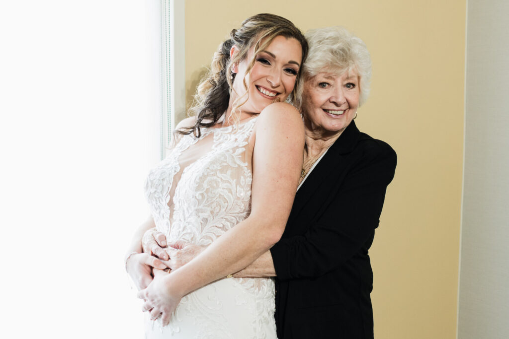 Bride with grandmother Kathy family portrait Windsor Ballroom East Windsor