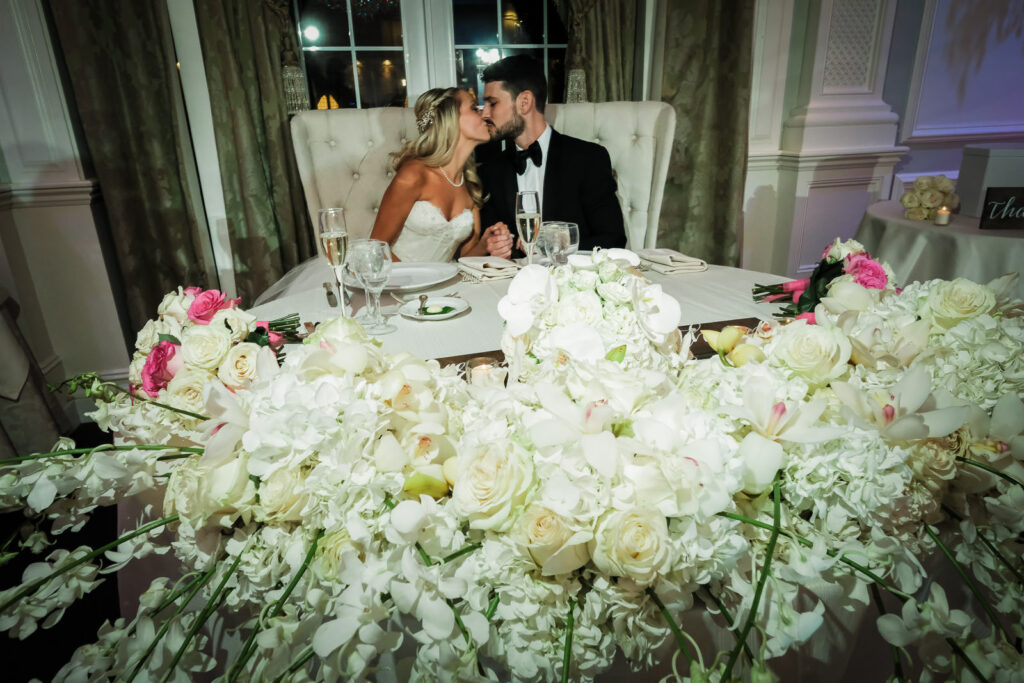 Sweetheart table Rockleigh Country Club wedding reception