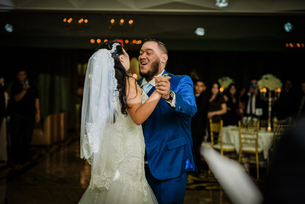 First dance in Grand Ballroom with chandeliers at Westmount Country Club