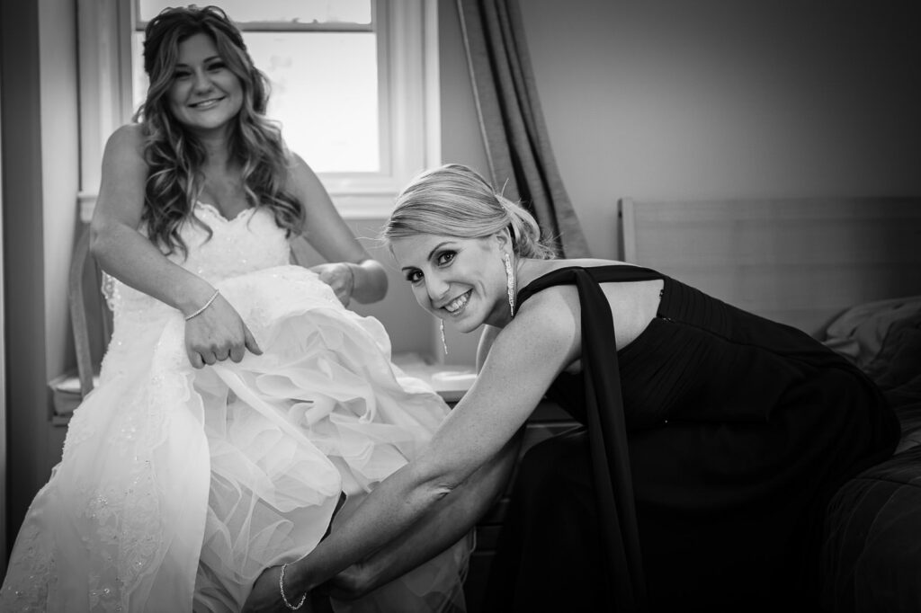 Bride getting ready at Rockleigh Country Club