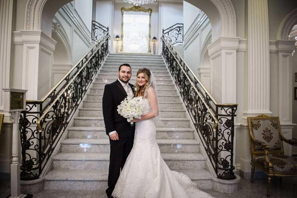 Wedding guests celebrating on dance floor captured by New Jersey wedding photographer