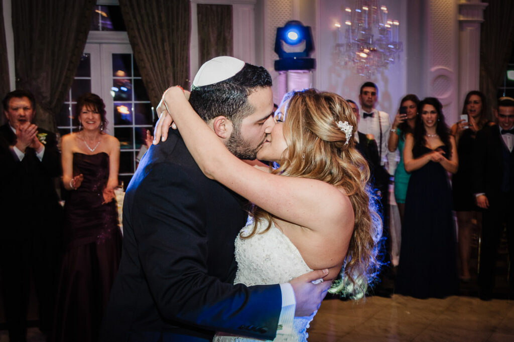 First dance under chandeliers at Rockleigh Country Club