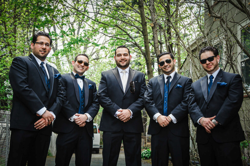 Groom with groomsmen at Rockleigh Country Club