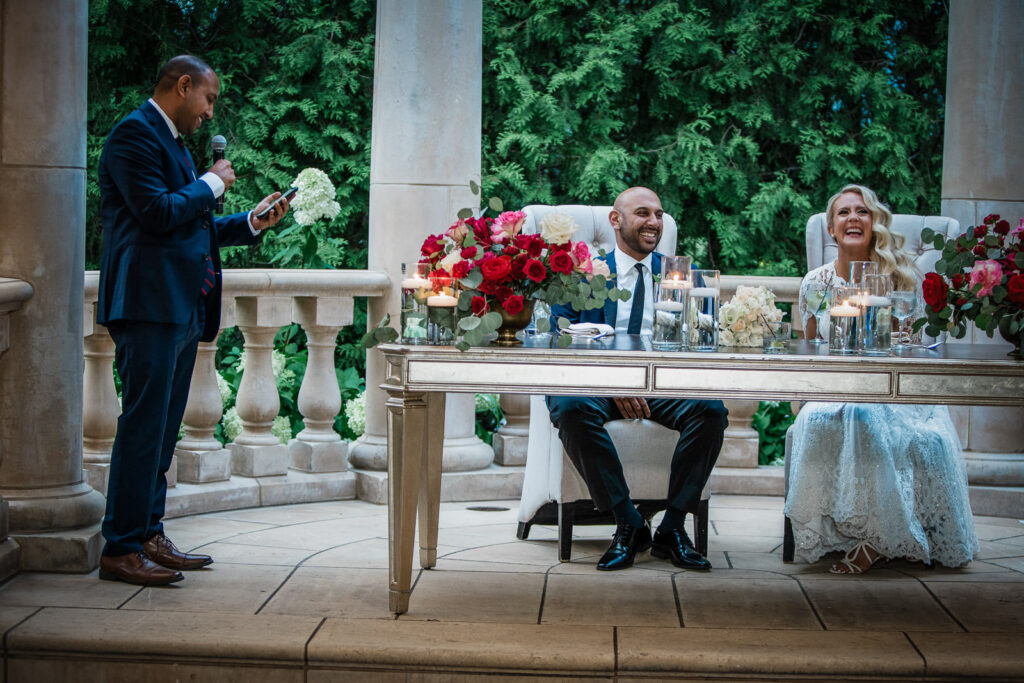 Wedding reception speeches at Rockleigh Country Club