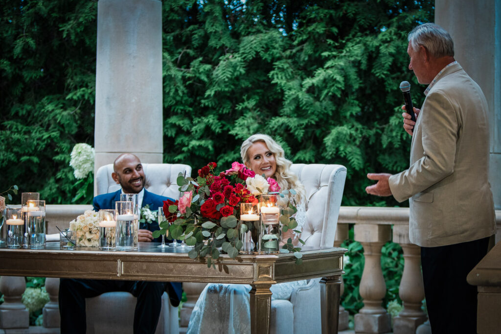 Toast moment during Rockleigh Country Club wedding reception