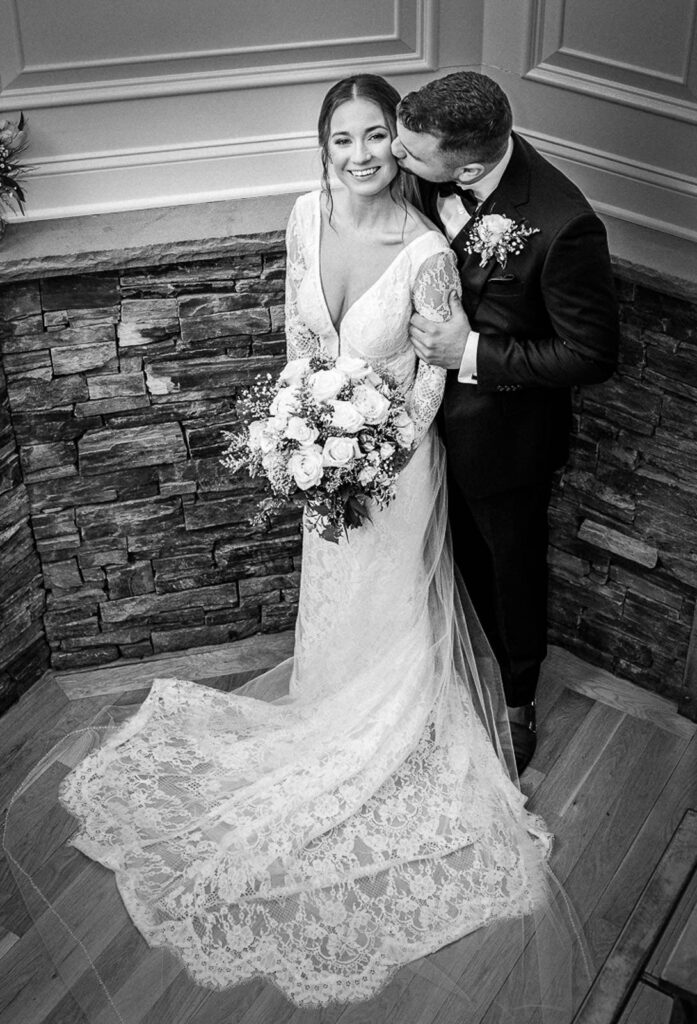 Bride and groom during first look at Hamilton Farm Golf Club wedding in Gladstone NJ