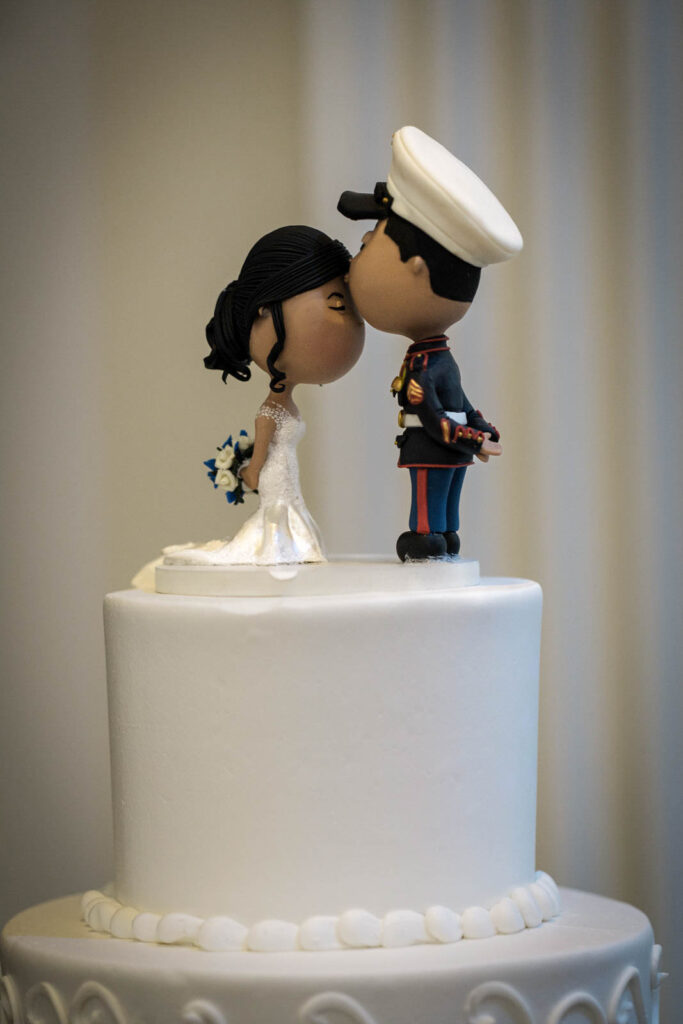 Complete wedding party with flower girls at Rockleigh Country Club colonnade