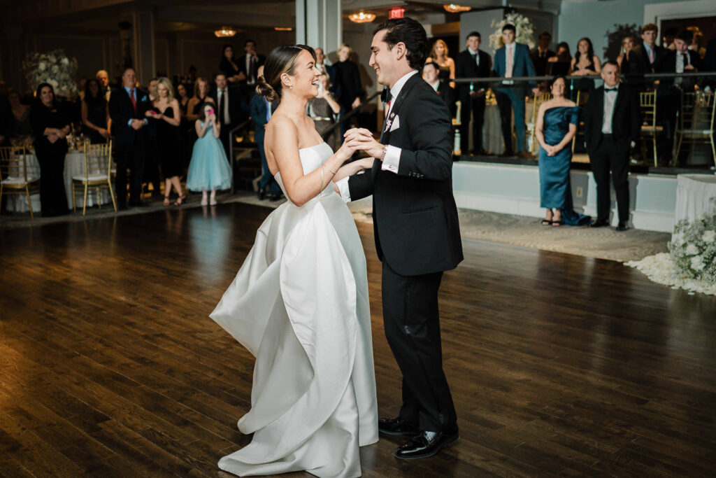First dance at Westin Governor Morris ballroom wedding reception in Morristown NJ
