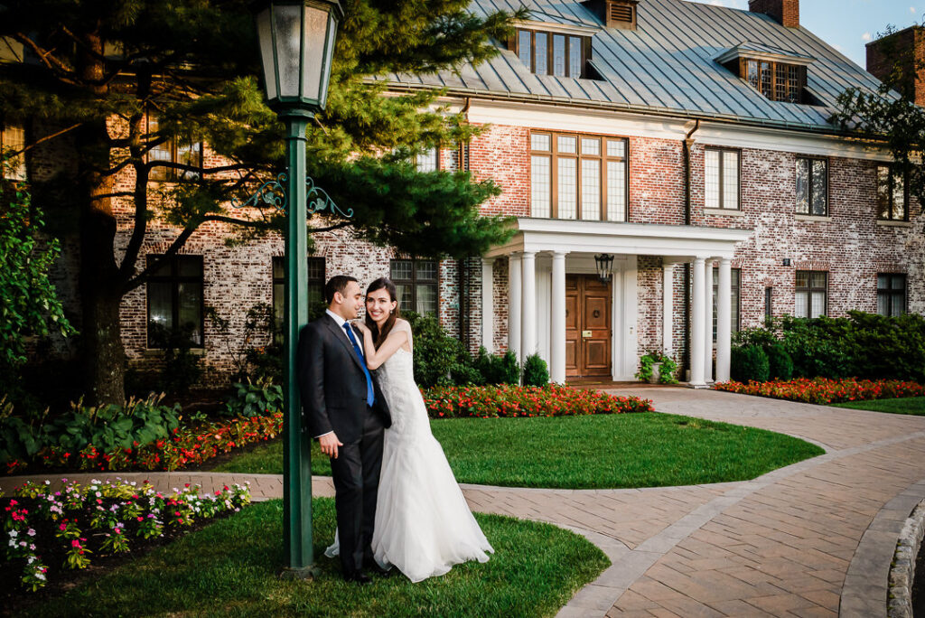 Couple portraits during golden hour at a Northern New Jersey outdoor wedding venue
