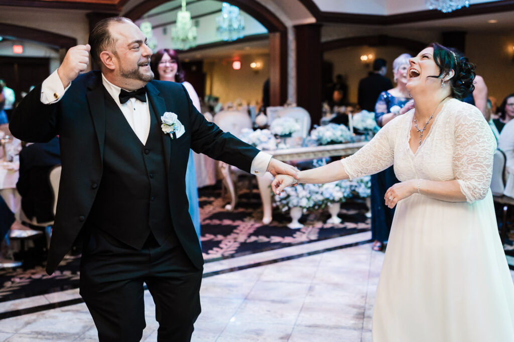 Joyful family dance moment at Macaluso's wedding reception Hawthorne NJ