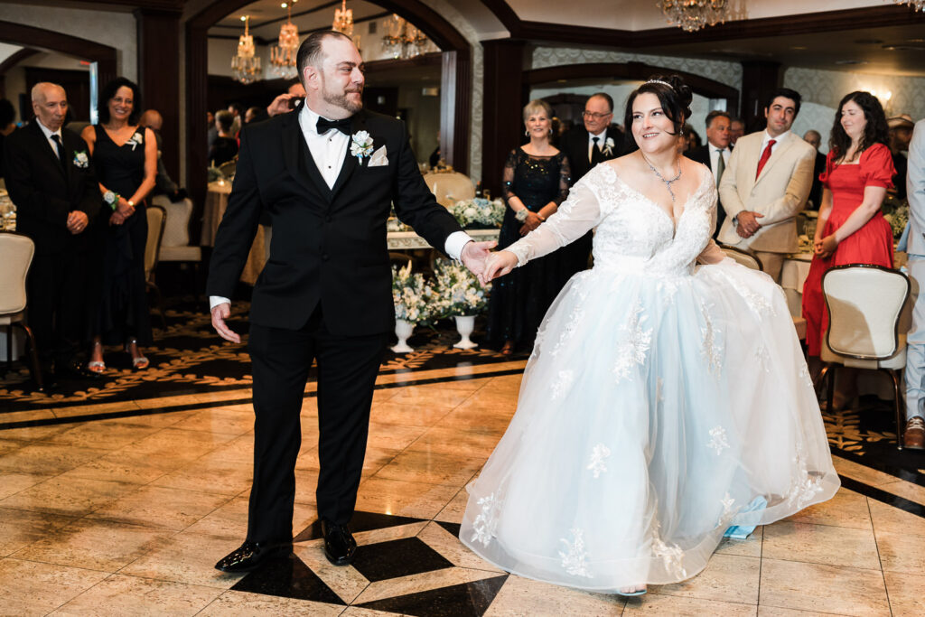 Bride and groom first dance in Macaluso's ballroom Hawthorne NJ