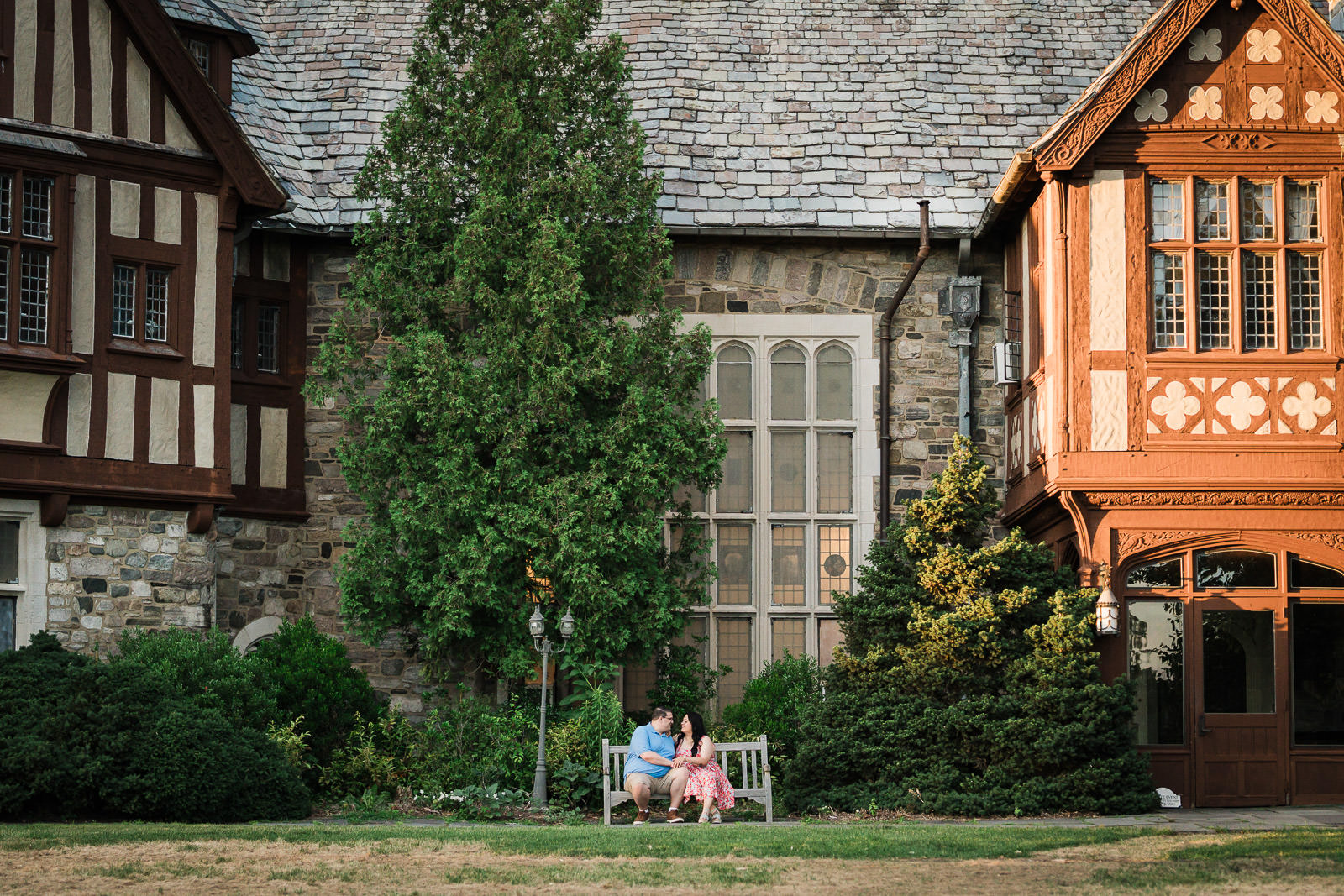 Victoria and Timothy during their Skylands Manor engagement session in Ringwood New Jersey